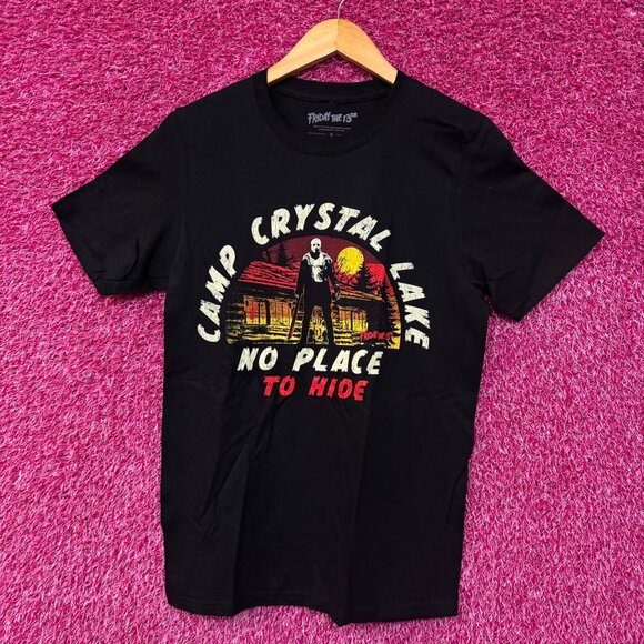 Friday the 13th Jason Vorhees Camp Crystal Lake No Place To Hide Horror Tshirt S - Picture 1 of 4